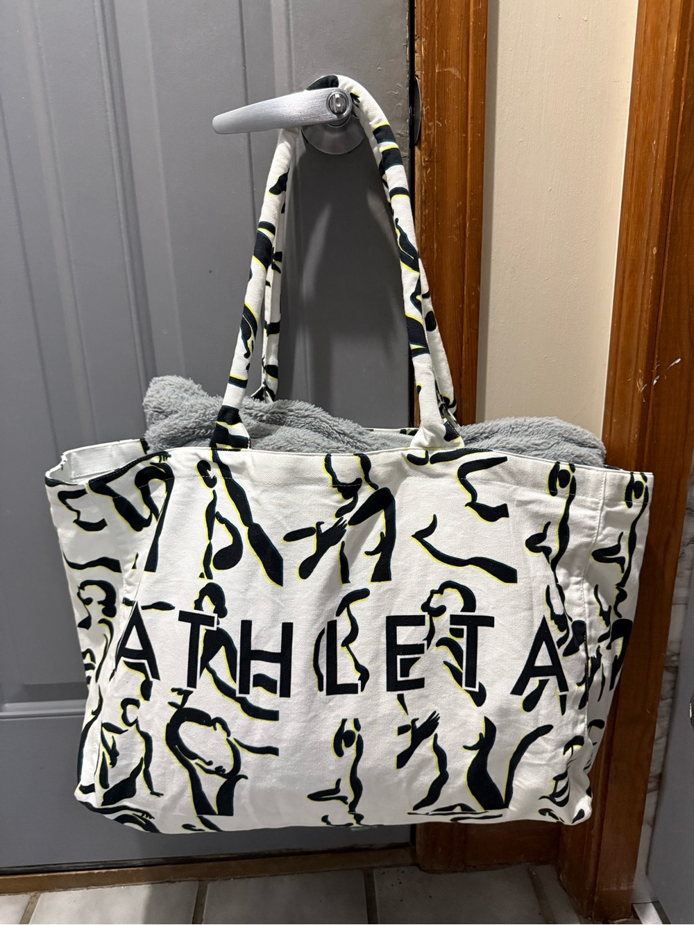 Athleta "Power of She" Canvas Silhouette Large Gym/Tote Bag - NWOT